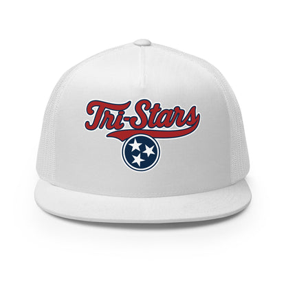 Performance | 5 Panel Trucker Cap | Tri - Stars | 3 Stars Logo