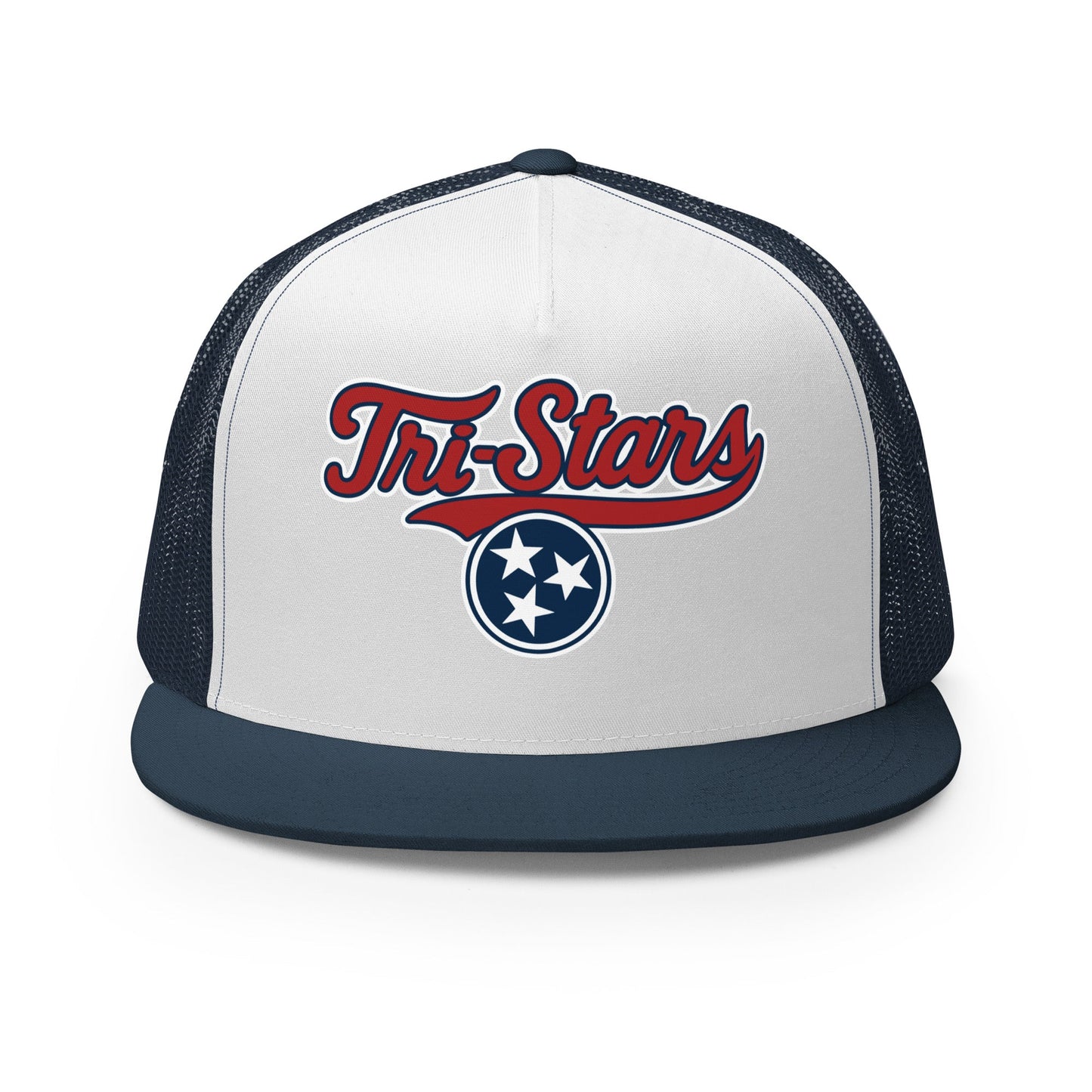 Performance | 5 Panel Trucker Cap | Tri - Stars | 3 Stars Logo