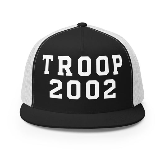 Performance | 5 Panel Trucker Cap | Troop 2002 | Emblem Logo