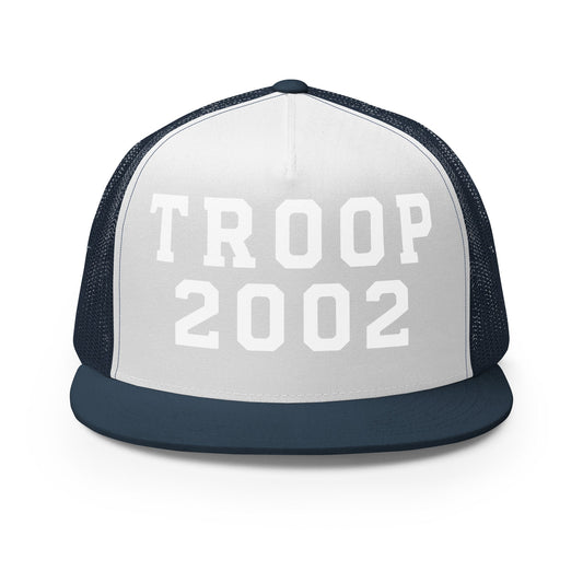 Performance | 5 Panel Trucker Cap | Troop 2002 | Emblem Logo