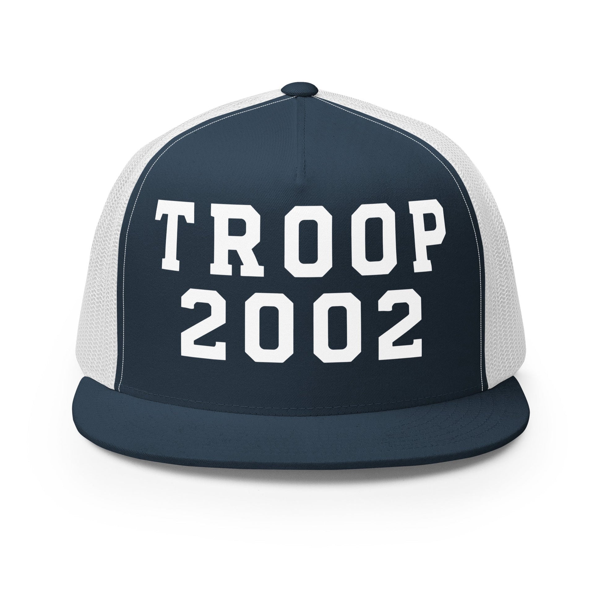 Performance | 5 Panel Trucker Cap | Troop 2002 | Emblem Logo