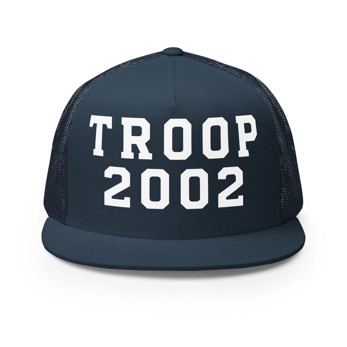 Performance | 5 Panel Trucker Cap | Troop 2002 | Emblem Logo