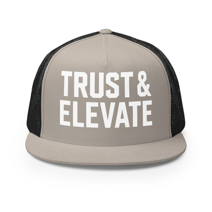 Performance | 5 Panel Trucker Cap | Trust & Elevate | Athletic Logo