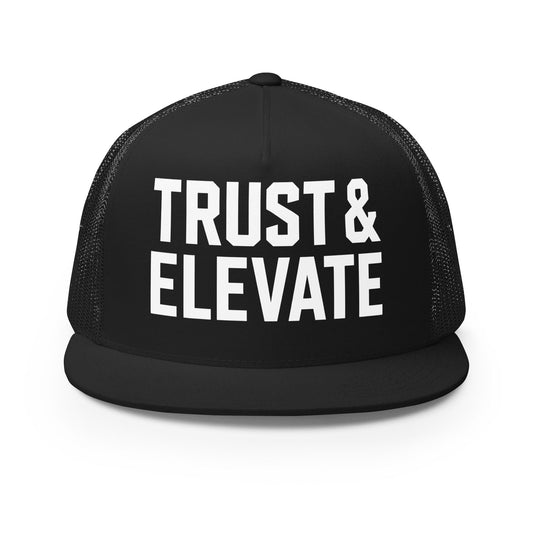Performance | 5 Panel Trucker Cap | Trust & Elevate | Athletic Logo