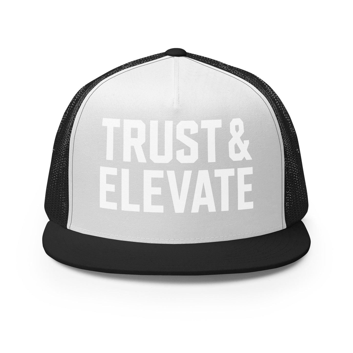 Performance | 5 Panel Trucker Cap | Trust & Elevate | Athletic Logo