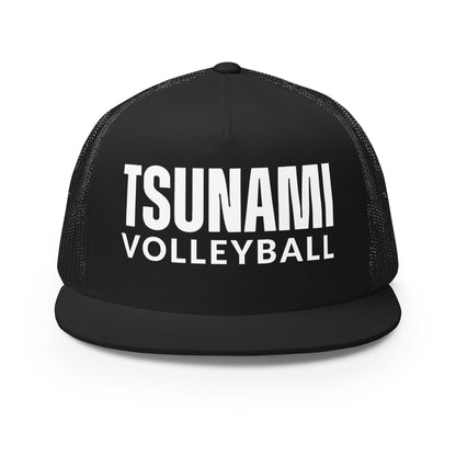 Performance | 5 Panel Trucker Cap | Tsunami Volleyball Club | Modern Script Logo