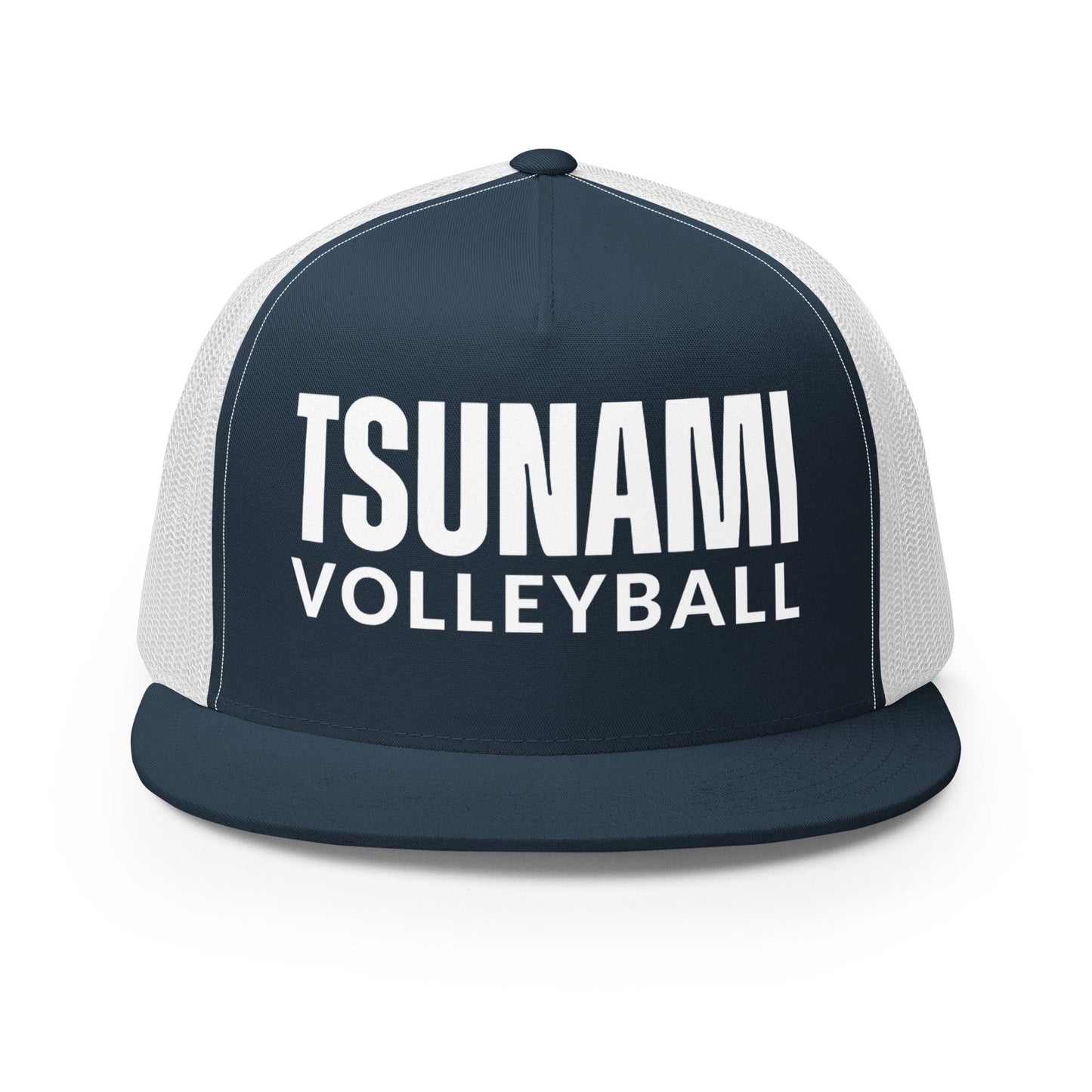 Performance | 5 Panel Trucker Cap | Tsunami Volleyball Club | Modern Script Logo