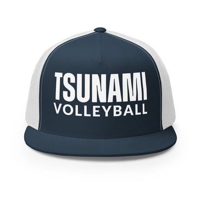 Performance | 5 Panel Trucker Cap | Tsunami Volleyball Club | Modern Script Logo