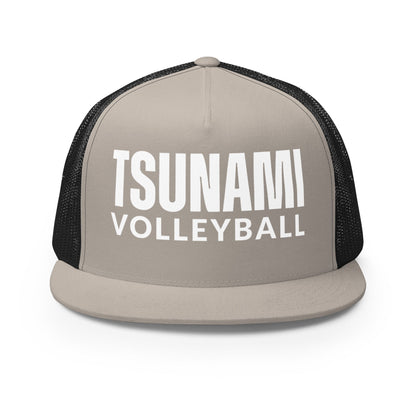 Performance | 5 Panel Trucker Cap | Tsunami Volleyball Club | Modern Script Logo