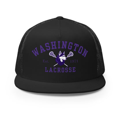 Performance | 5 Panel Trucker Cap | UW Women's Club Lacrosse | Washington Lacrosse Logo