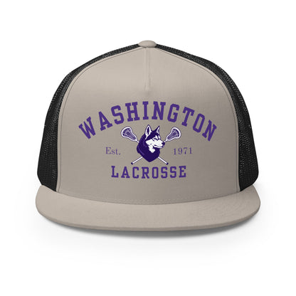 Performance | 5 Panel Trucker Cap | UW Women's Club Lacrosse | Washington Lacrosse Logo