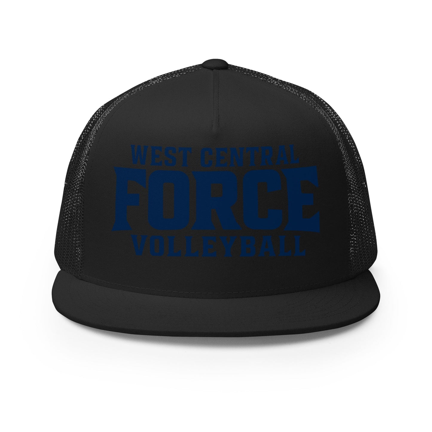 Performance | 5 Panel Trucker Cap | West Central Force Volleyball | Blue Logo