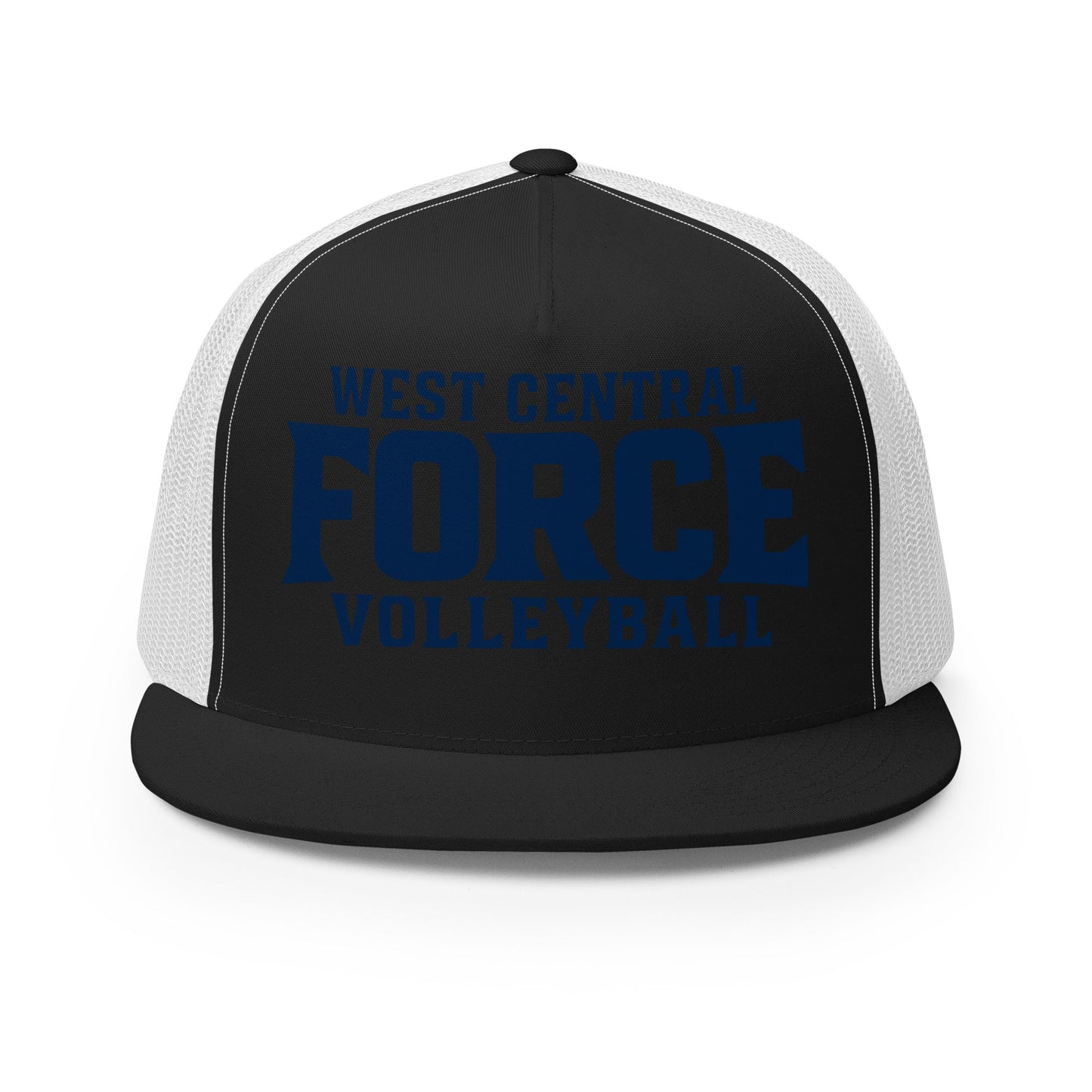 Performance | 5 Panel Trucker Cap | West Central Force Volleyball | Blue Logo