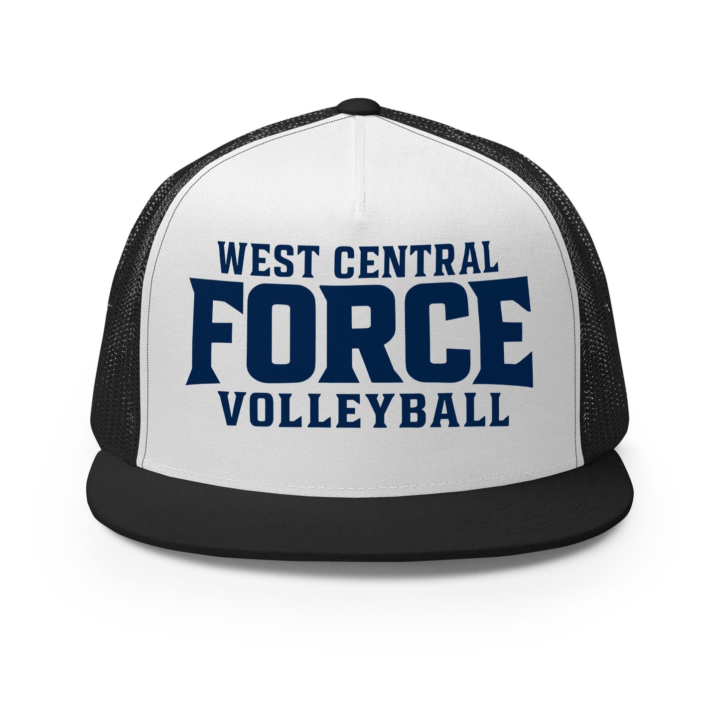 Performance | 5 Panel Trucker Cap | West Central Force Volleyball | Blue Logo