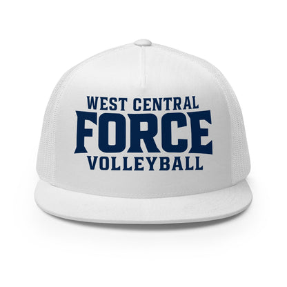 Performance | 5 Panel Trucker Cap | West Central Force Volleyball | Blue Logo