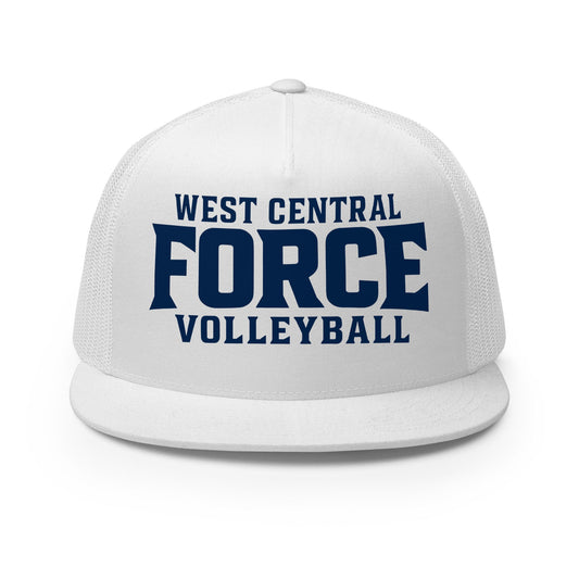 Performance | 5 Panel Trucker Cap | West Central Force Volleyball | Blue Logo