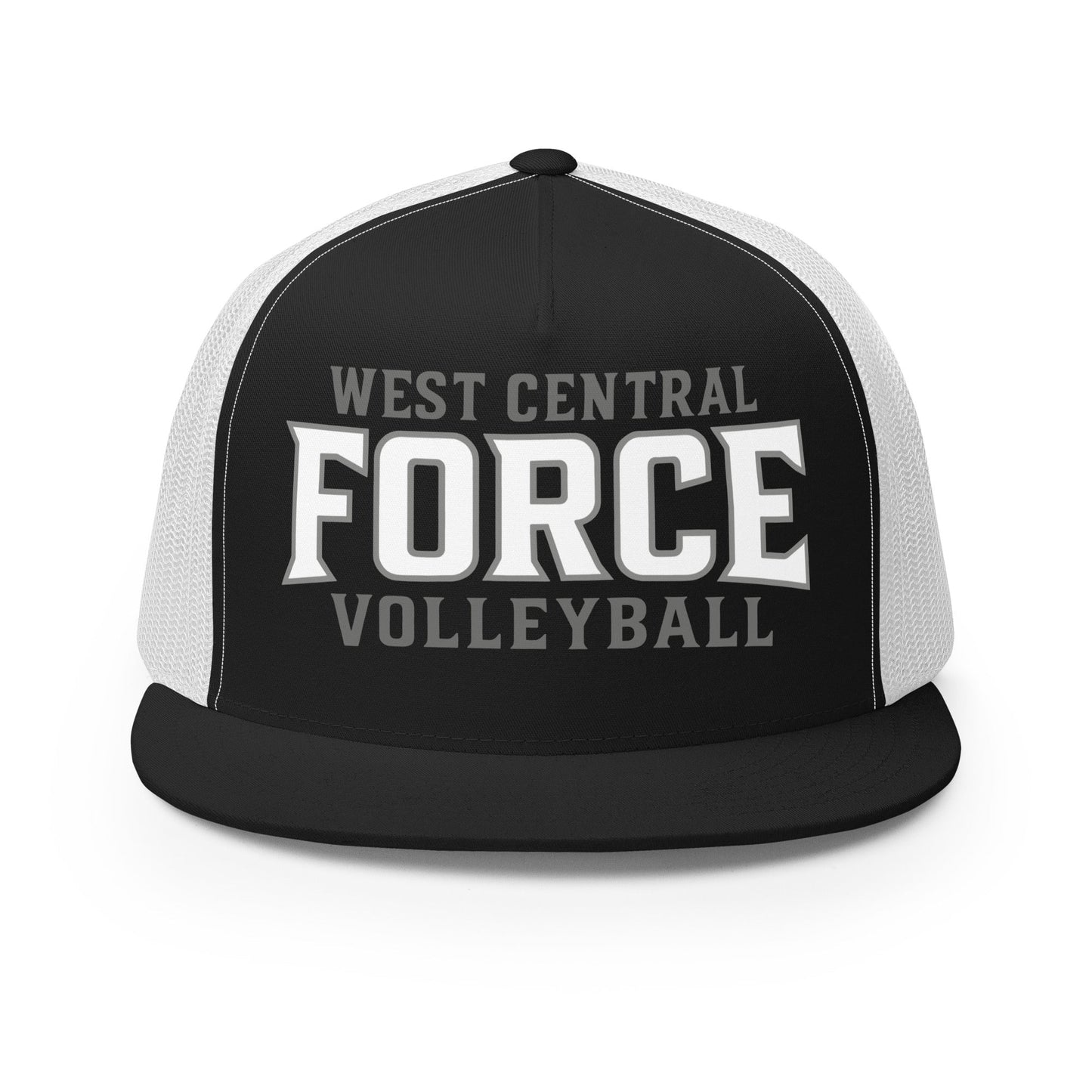 Performance | 5 Panel Trucker Cap | West Central Force Volleyball | Grey Logo