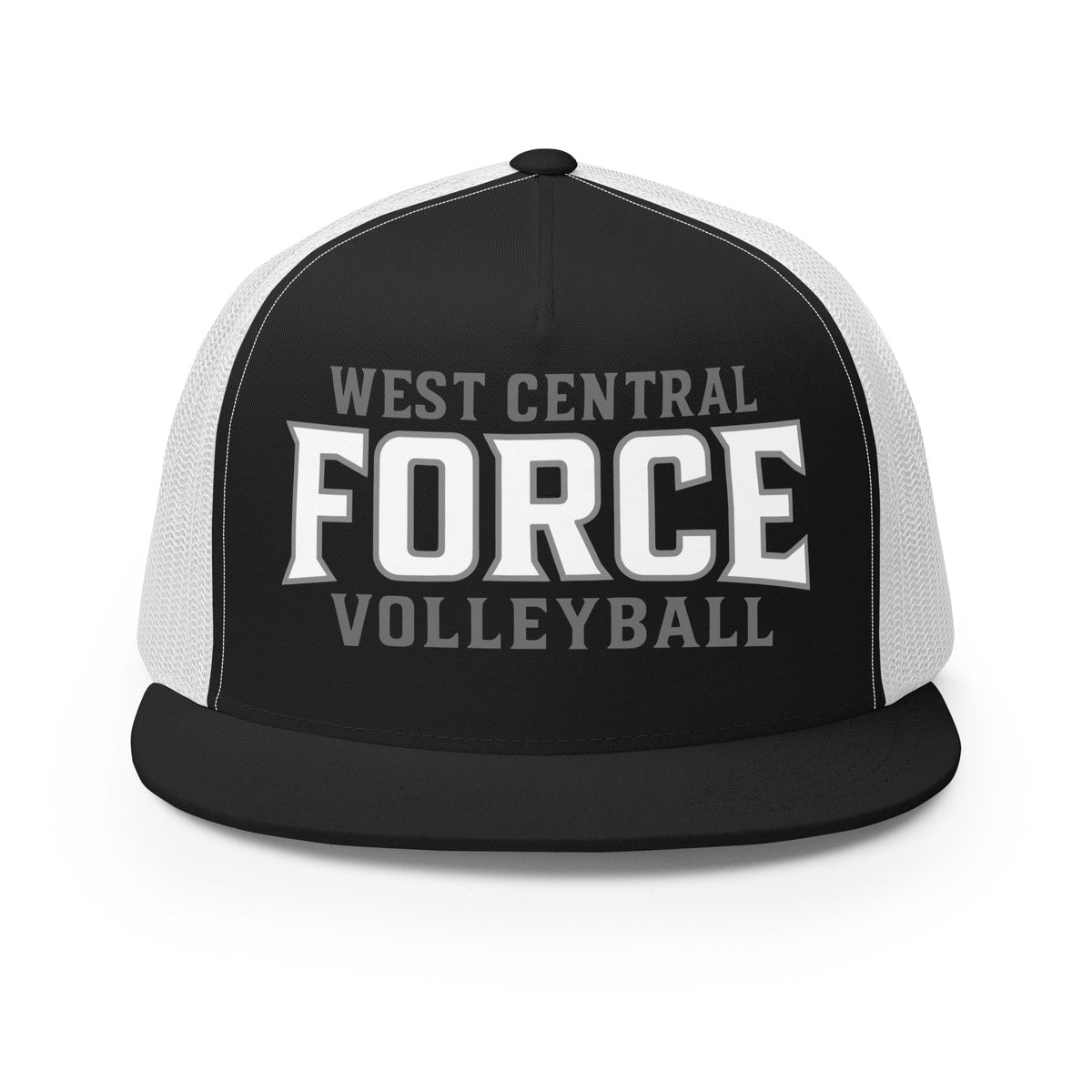 Performance | 5 Panel Trucker Cap | West Central Force Volleyball | Grey Logo