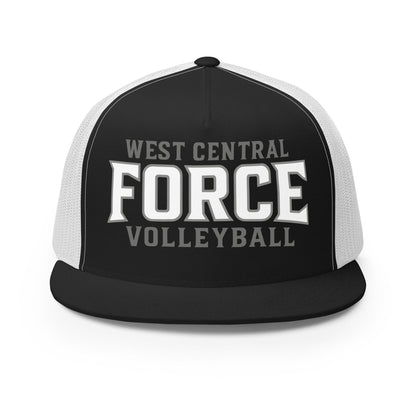 Performance | 5 Panel Trucker Cap | West Central Force Volleyball | Grey Logo