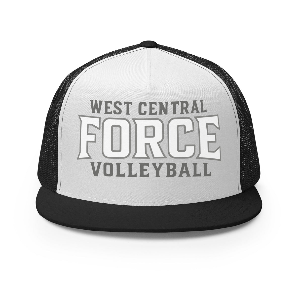 Performance | 5 Panel Trucker Cap | West Central Force Volleyball | Grey Logo