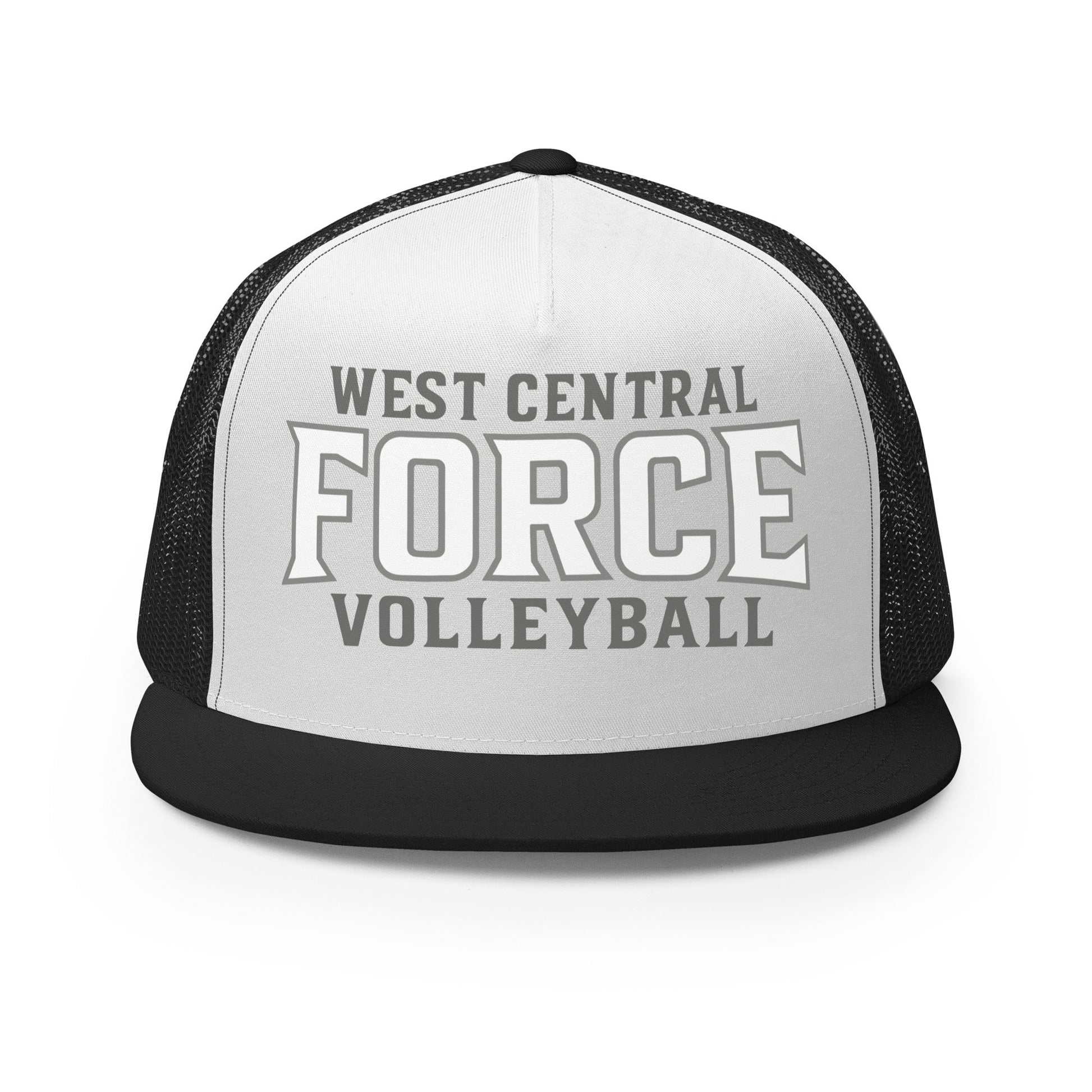 Performance | 5 Panel Trucker Cap | West Central Force Volleyball | Grey Logo
