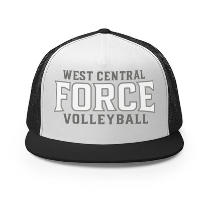 Performance | 5 Panel Trucker Cap | West Central Force Volleyball | Grey Logo