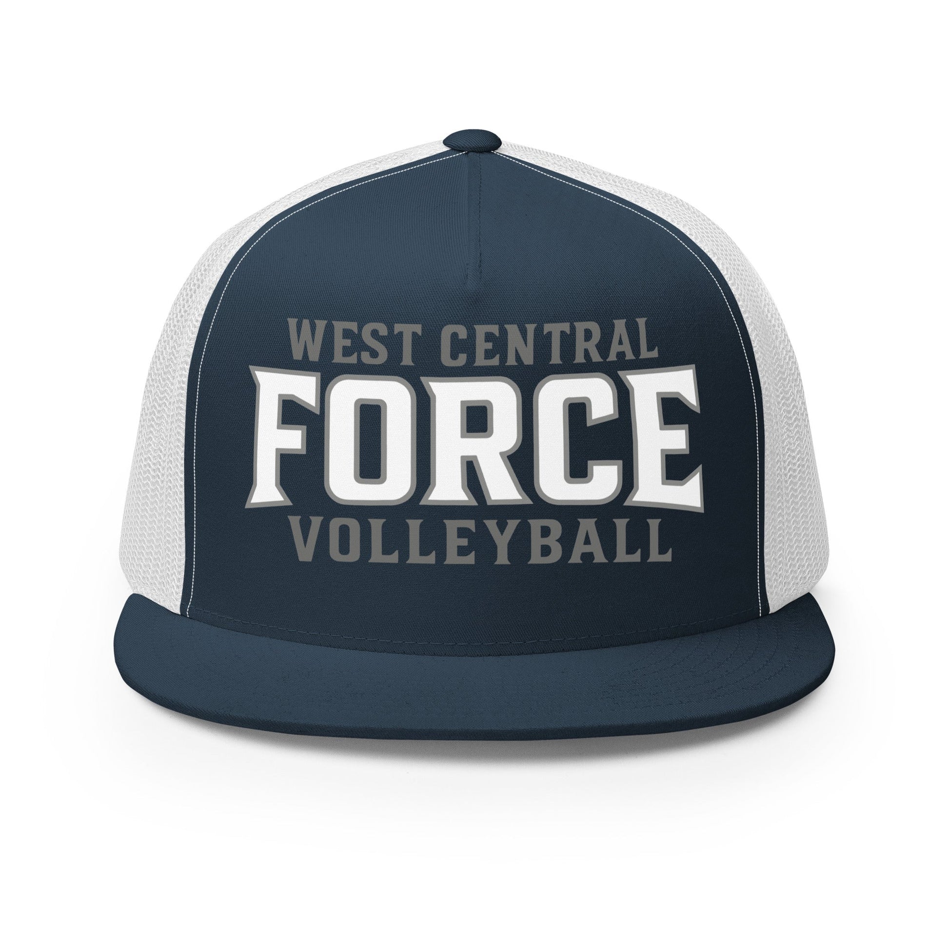 Performance | 5 Panel Trucker Cap | West Central Force Volleyball | Grey Logo