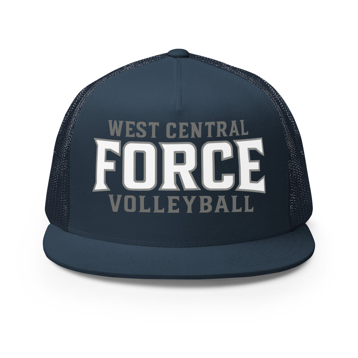 Performance | 5 Panel Trucker Cap | West Central Force Volleyball | Grey Logo