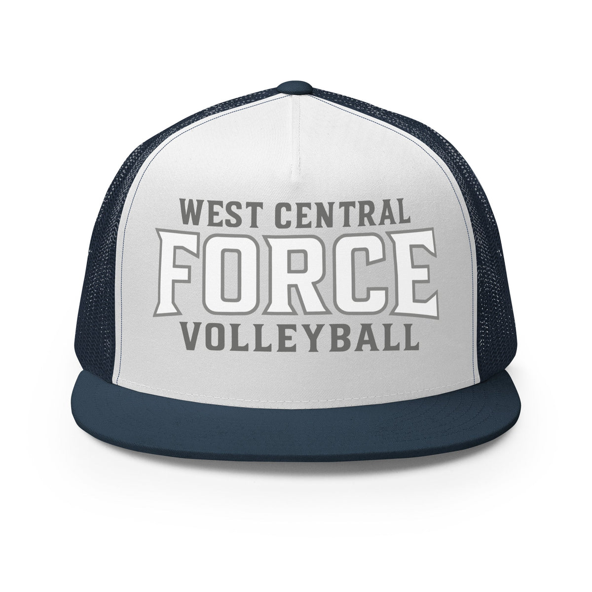 Performance | 5 Panel Trucker Cap | West Central Force Volleyball | Grey Logo