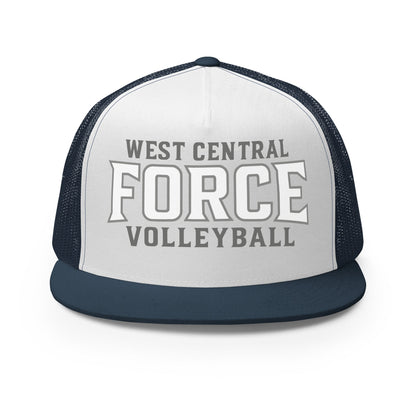 Performance | 5 Panel Trucker Cap | West Central Force Volleyball | Grey Logo