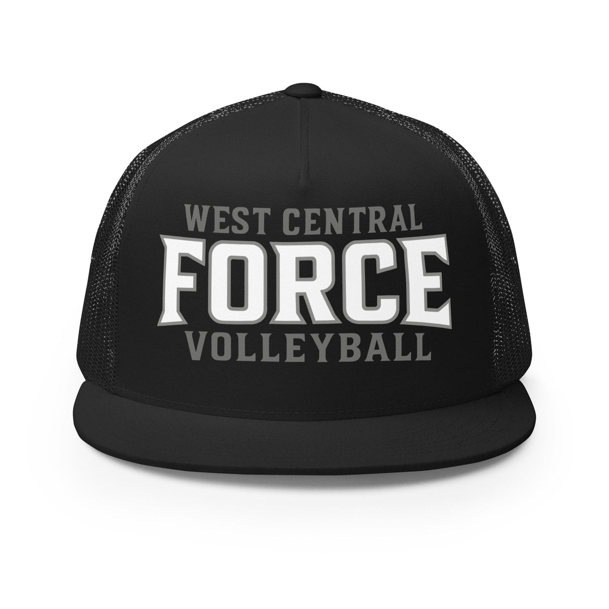Performance | 5 Panel Trucker Cap | West Central Force Volleyball | Grey Logo
