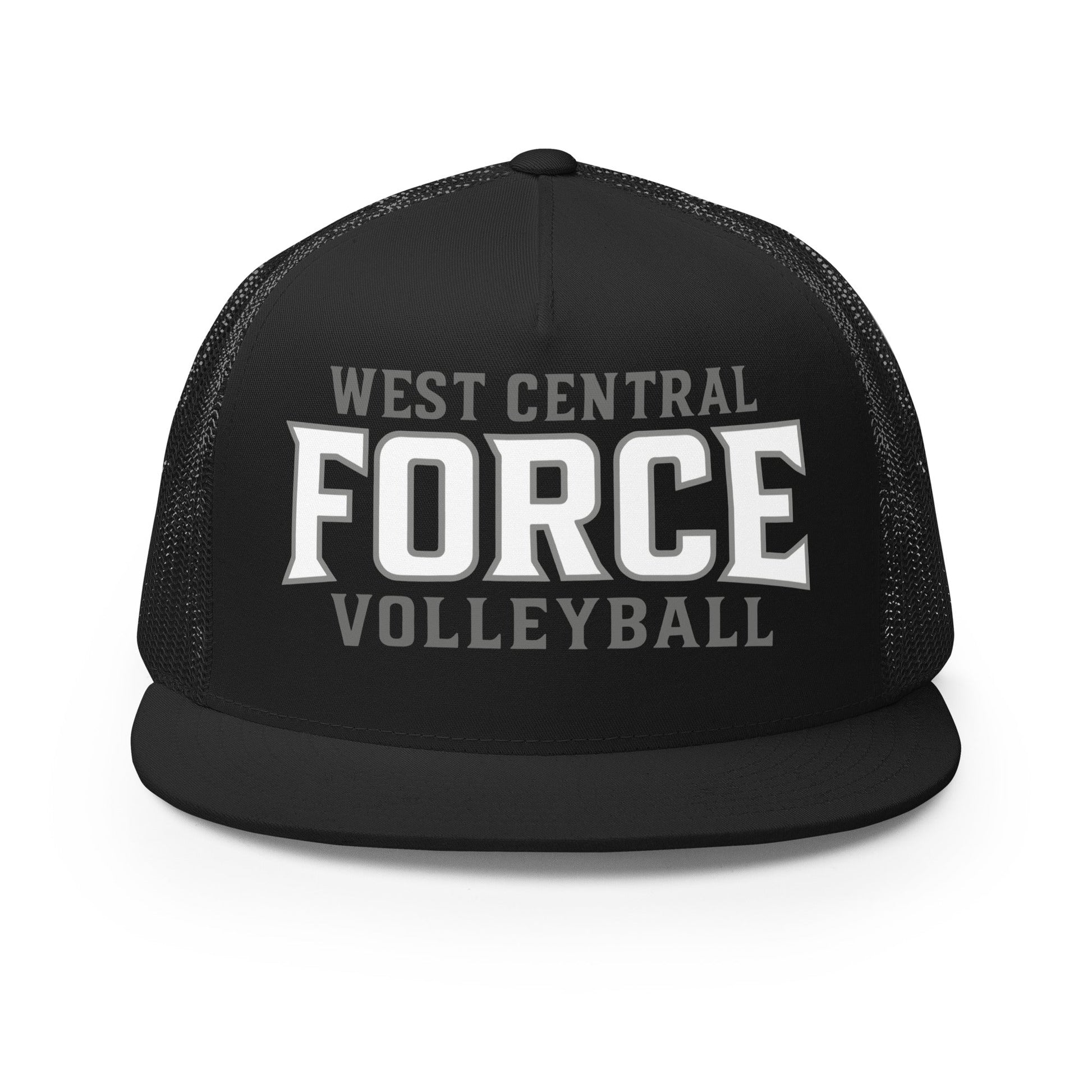 Performance | 5 Panel Trucker Cap | West Central Force Volleyball | Grey Logo