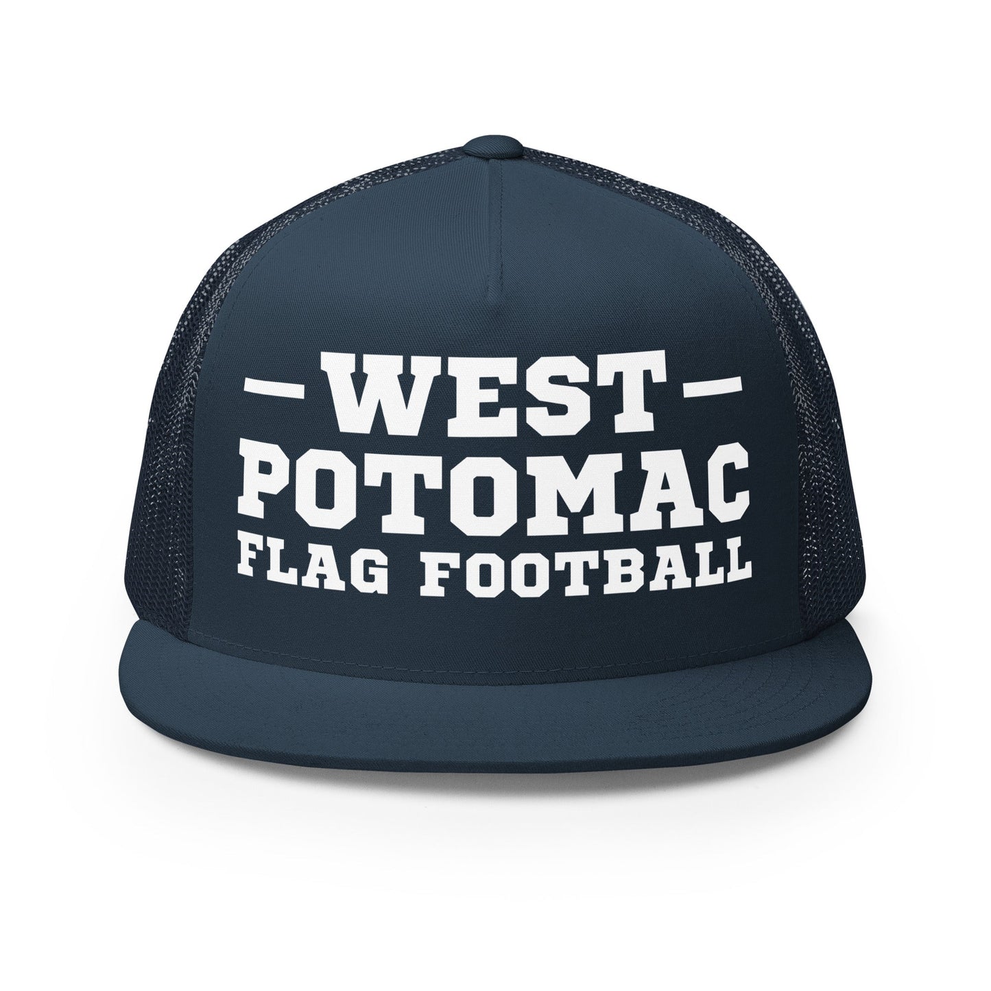Performance | 5 Panel Trucker Cap | West Potomac Flag Football | Script Logo