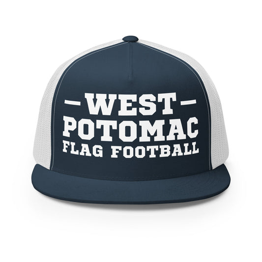 Performance | 5 Panel Trucker Cap | West Potomac Flag Football | Script Logo