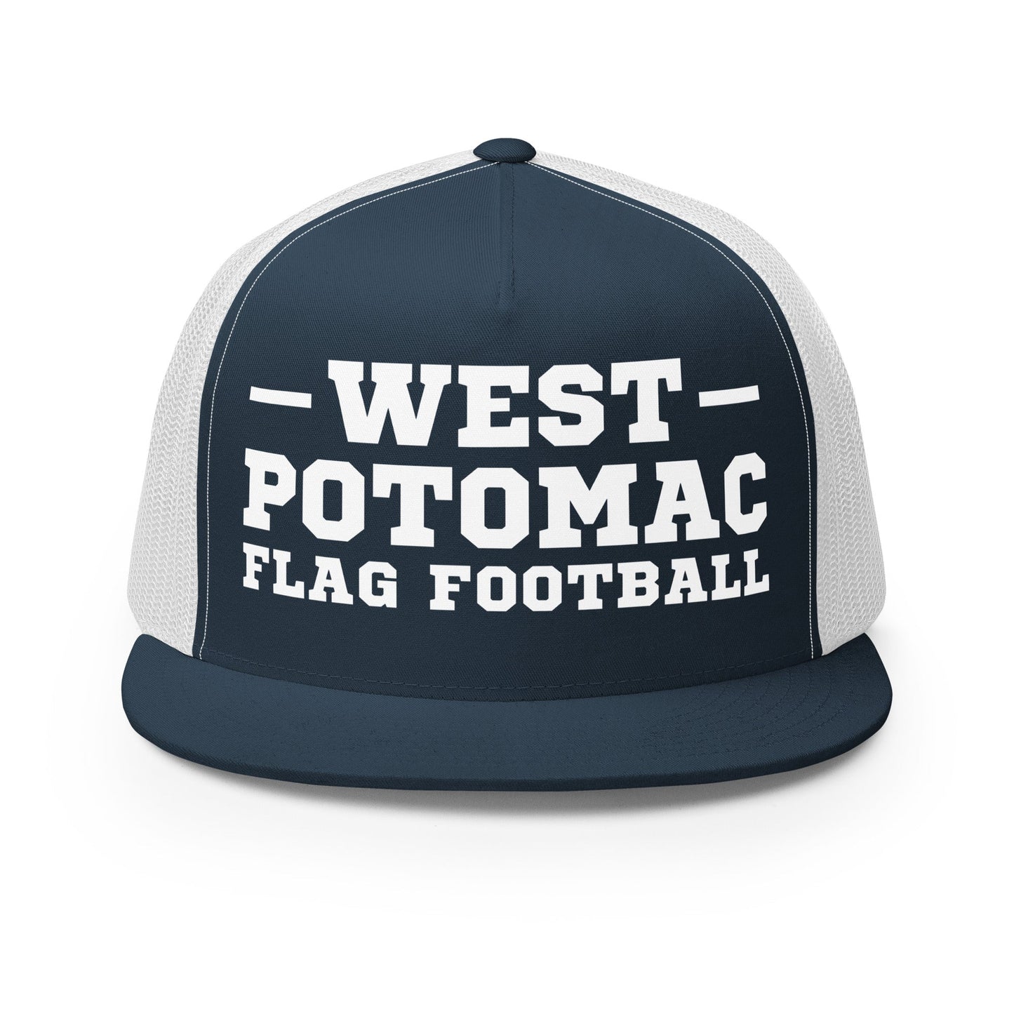 Performance | 5 Panel Trucker Cap | West Potomac Flag Football | Script Logo