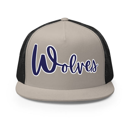 Performance | 5 Panel Trucker Cap | White Mountain School | Script Logo