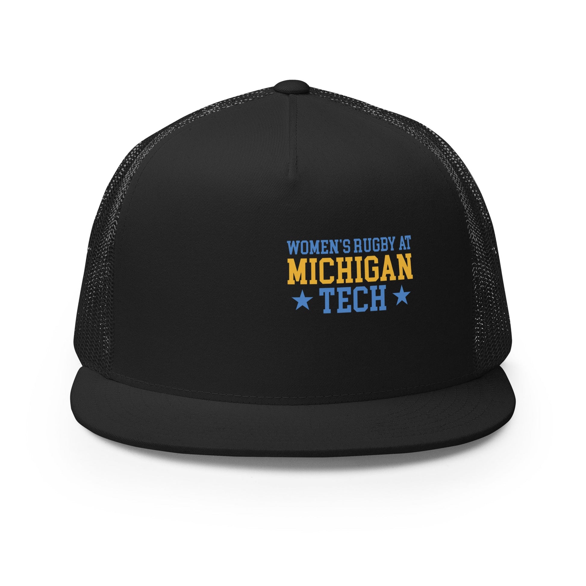 Performance | 5 Panel Trucker Cap | Women’s Rugby at Michigan Tech | Varsity Crest Logo
