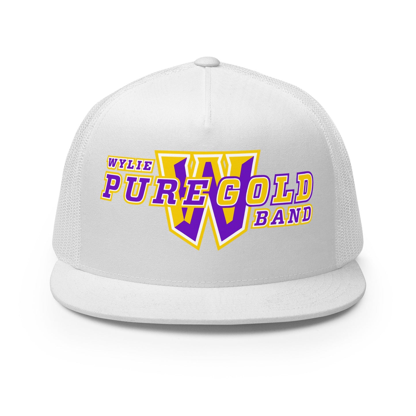 Performance | 5 Panel Trucker Cap | Wylie ISD | Pure Gold Logo