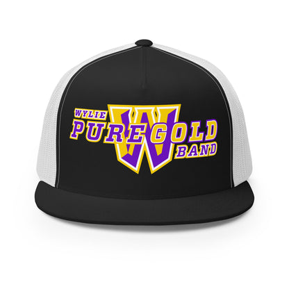 Performance | 5 Panel Trucker Cap | Wylie ISD | Pure Gold Logo