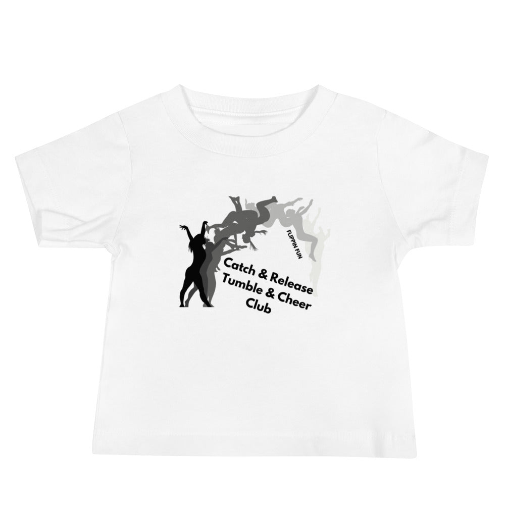 Performance | Baby T-Shirt | Catch & Release Tumble & Cheer Club | Tumble Logo