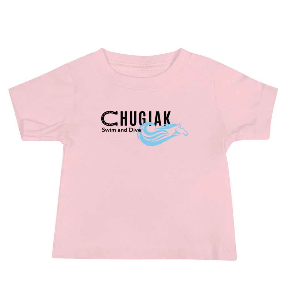 Performance | Baby T-Shirt | Chugiak Mustang Swim & Dive | Crest Logo