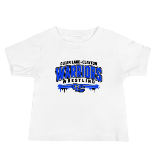 Performance | Baby T-Shirt | Clear Lake - Clayton Wrestling | Warrior Crest Logo