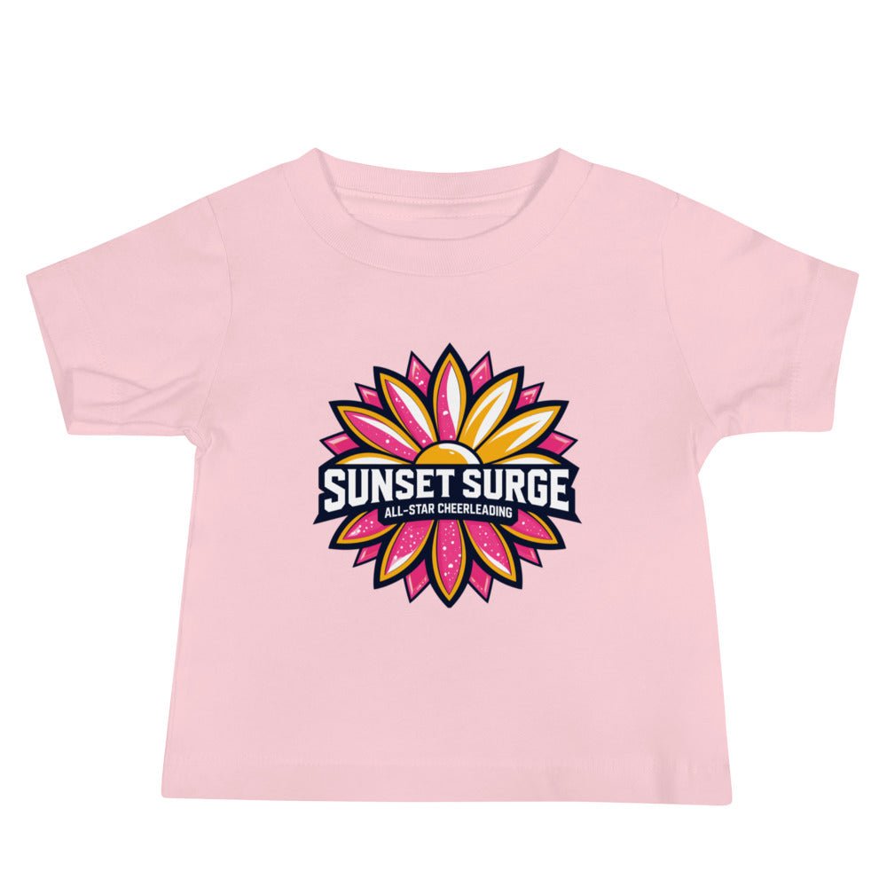 Performance | Baby T-Shirt | Sunset Surge All-Star Cheerleading | Bloom Surge Logo