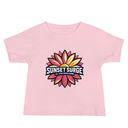 Performance | Baby T-Shirt | Sunset Surge All-Star Cheerleading | Bloom Surge Logo