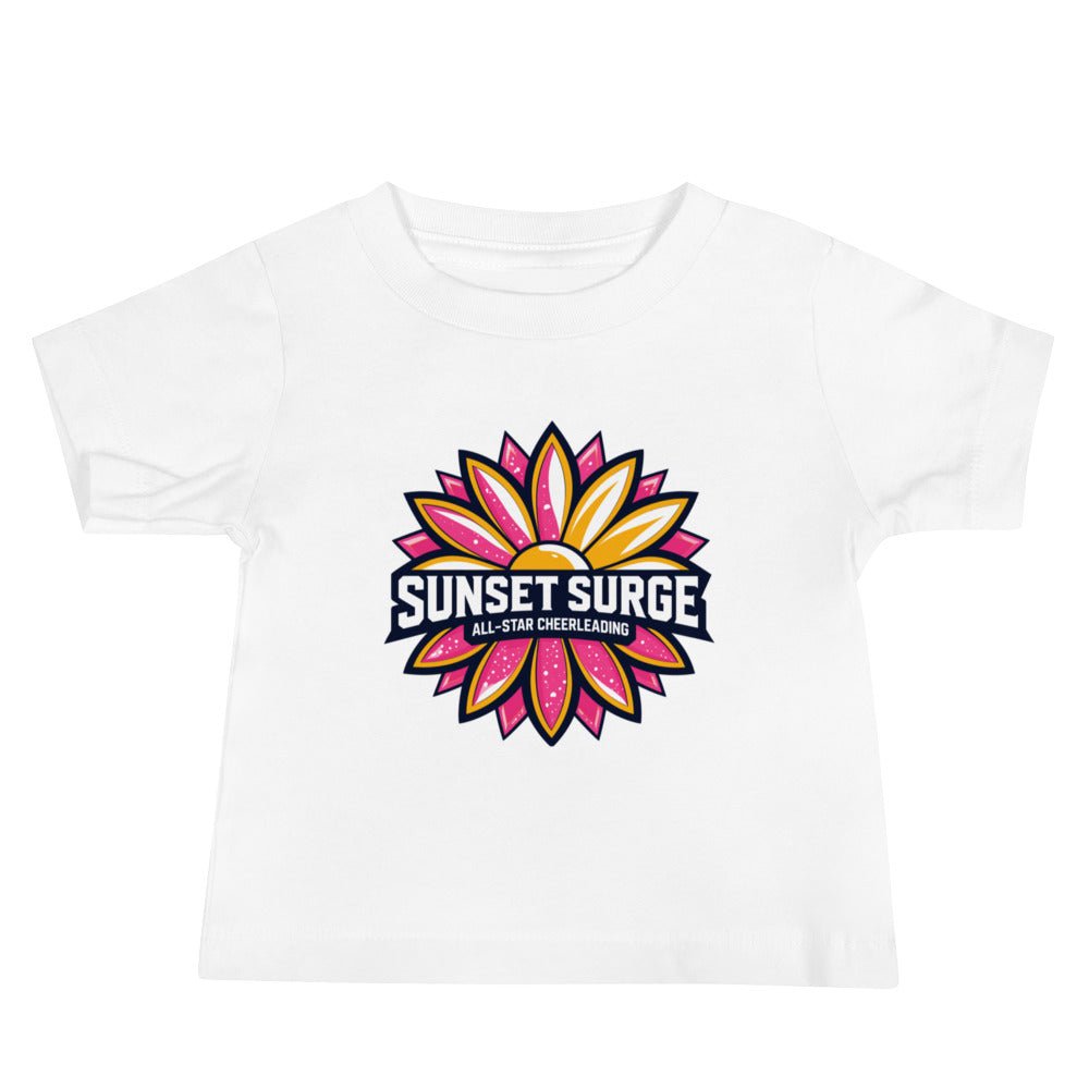 Performance | Baby T-Shirt | Sunset Surge All-Star Cheerleading | Bloom Surge Logo