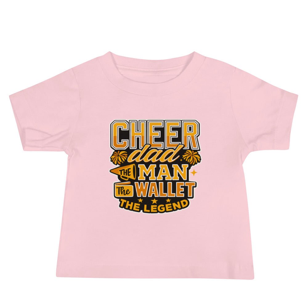 Performance | Baby T-Shirt | Sunset Surge All-Star Cheerleading | Cheer Dad Legend Logo