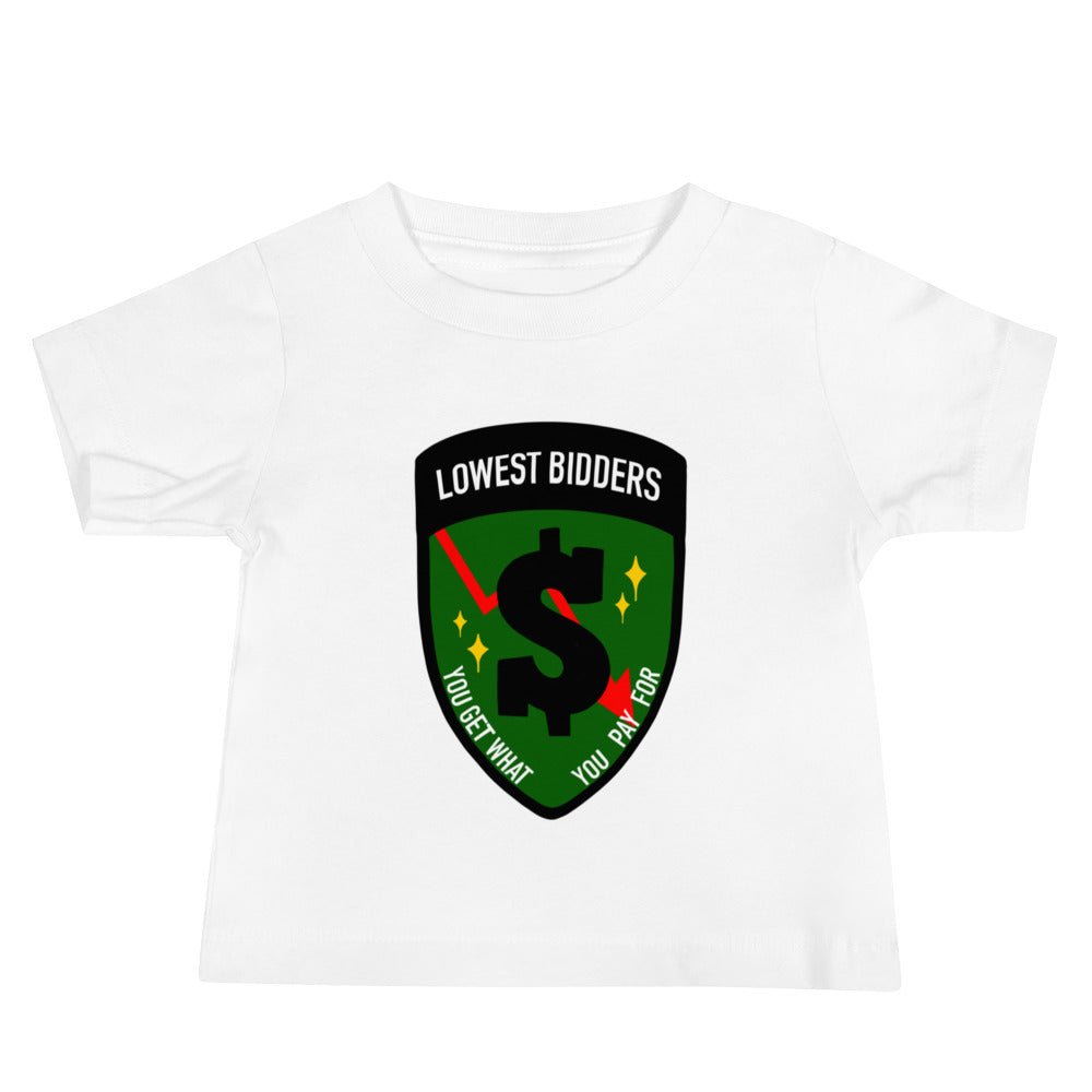 Performance | Baby T-Shirt | The Lowest Bidders | Emblem Logo