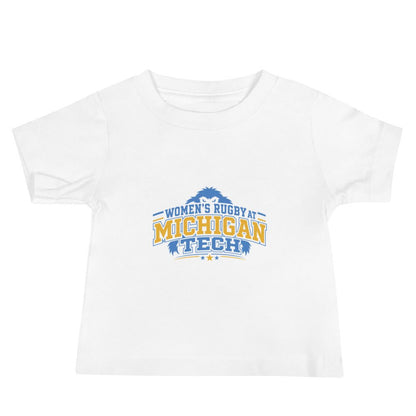 Performance | Baby T-Shirt | Women’s Rugby at Michigan Tech | Varsity Crest Logo
