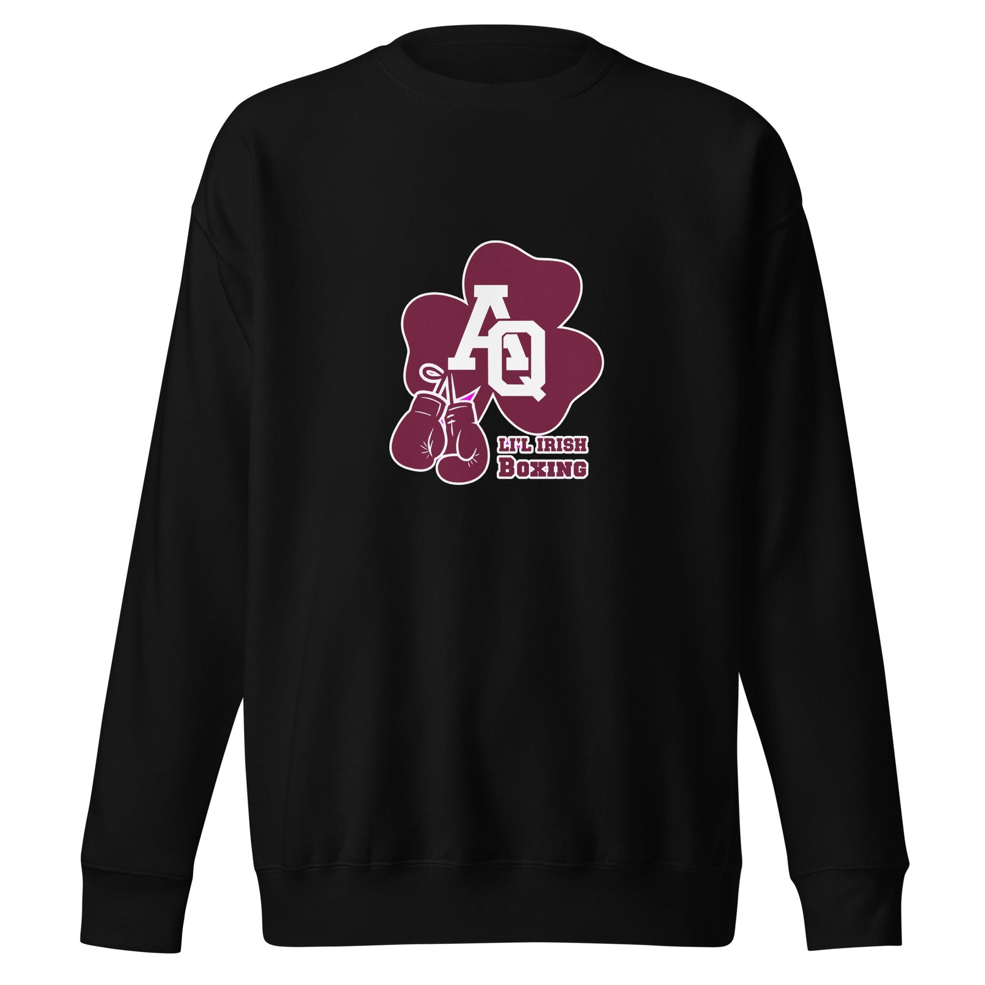 Performance | Crewneck | Aquinas Li’l Irish Boxing | AQ Shamrock Logo