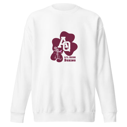 Performance | Crewneck | Aquinas Li’l Irish Boxing | AQ Shamrock Logo
